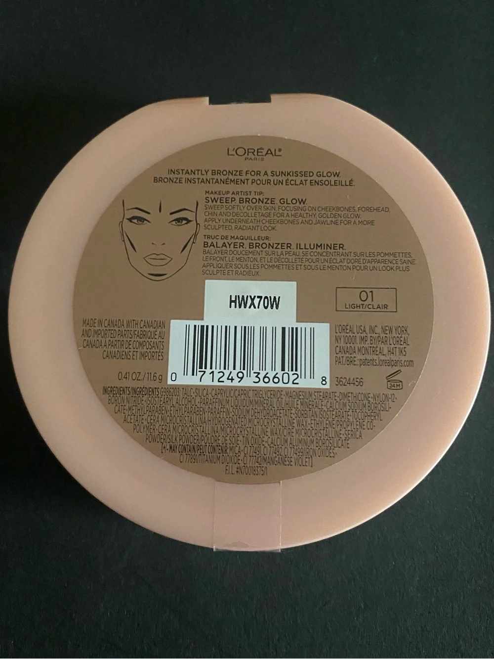 Loreal Paris True Match LUMI Bronze It Sunkissed Glow Bronzer # 01 Light Clair